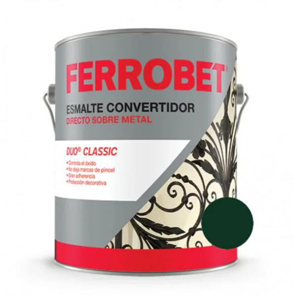 FERROBET DUO® CLASSIC ESMALTE CONVERTIDOR BRILLANTE VERDE NOCHE 4L