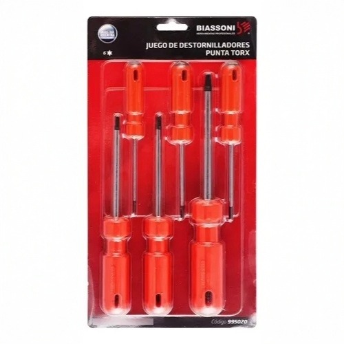 BLISTER COLGANTE - DESTORNILLADORES PROFESIONALES - TORX - 6 PZ