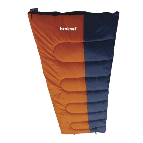 BOLSA DE DORMIR BROKSOL NOGAL-200 180X75CM RECT ACOP NARANJA C/AZUL