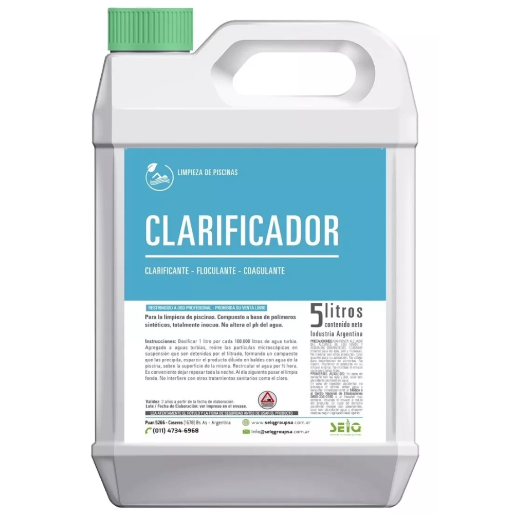 CLARIFICADOR PILETAS 5 L SEIQ - COAGULANTE-FLOCULANT