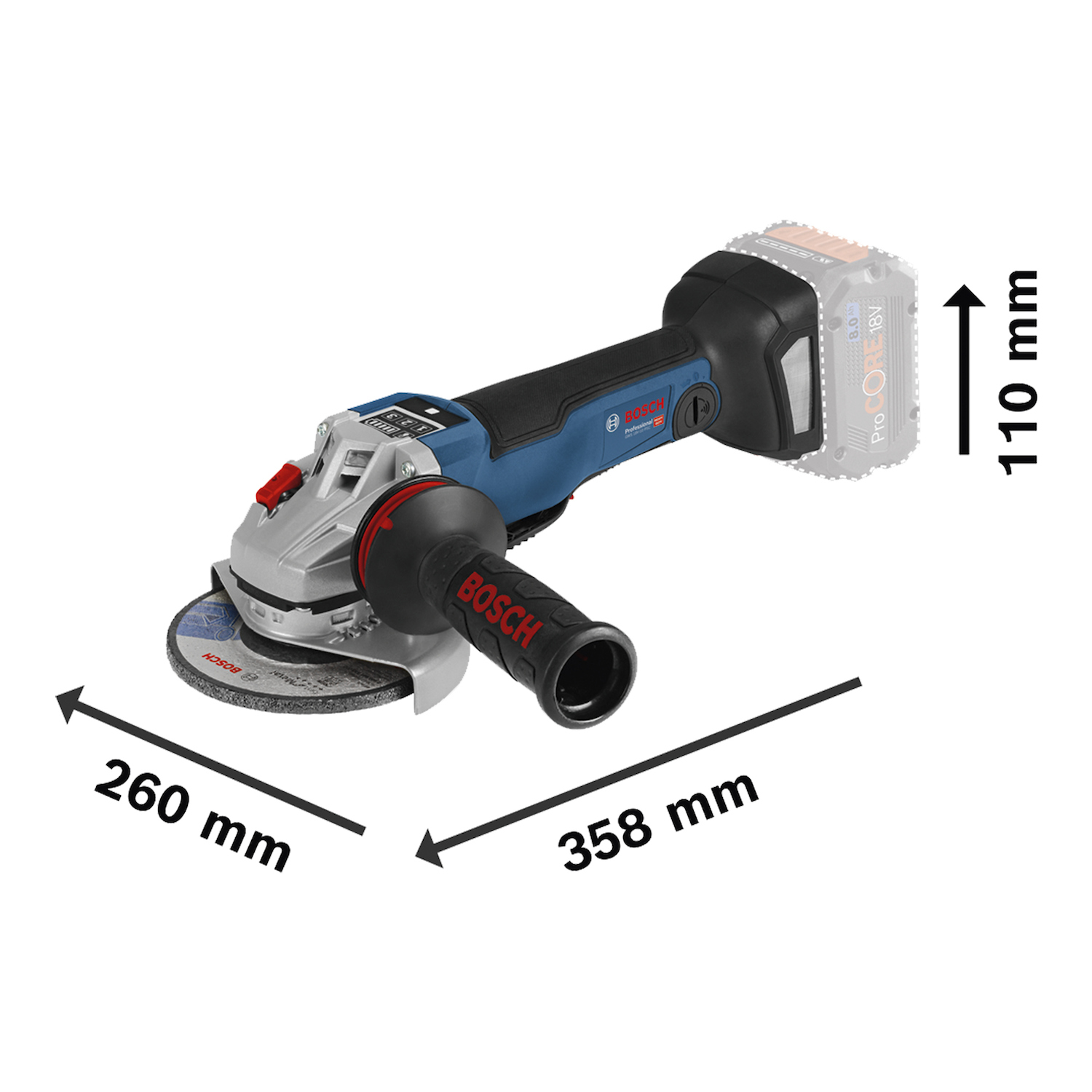 Amoladora inalámbrica Bosch GWS 18V-10 PSC 18V SB c/maletín - Imagen 2