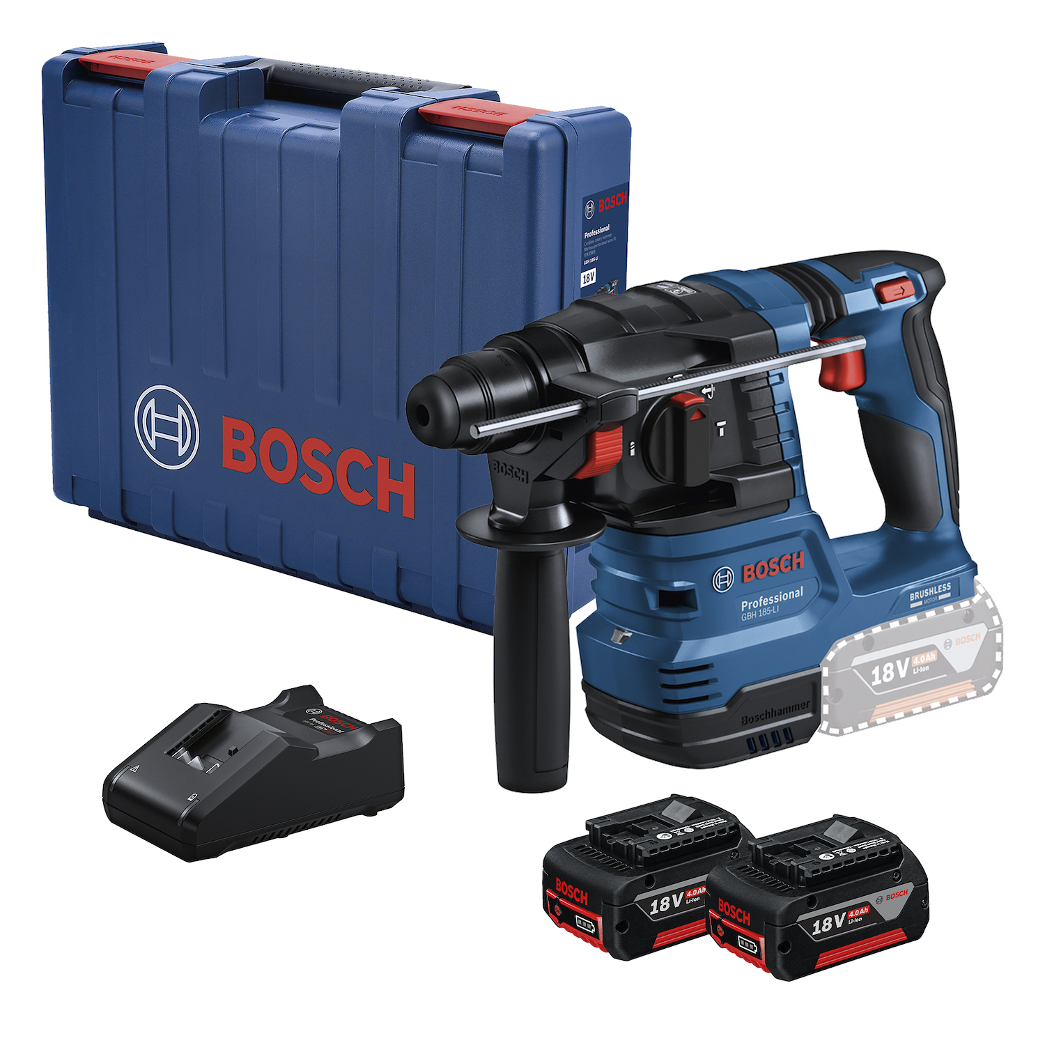 Martillo perforador Bosch GBH 185-LI 18V 2 baterías+maletín