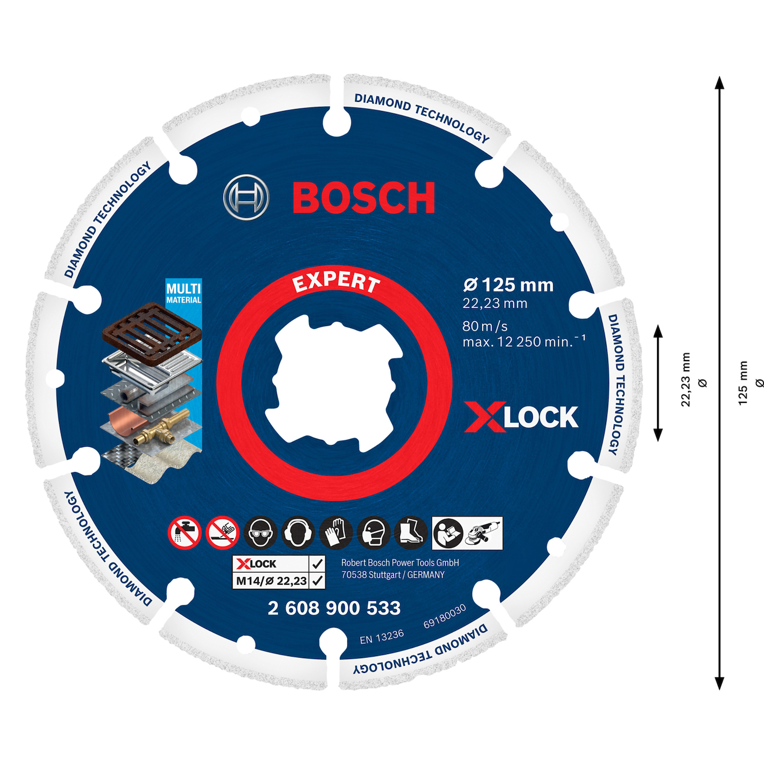 Disco Diamantado Para Metal Bosch X-lock 125mm - Imagen 2