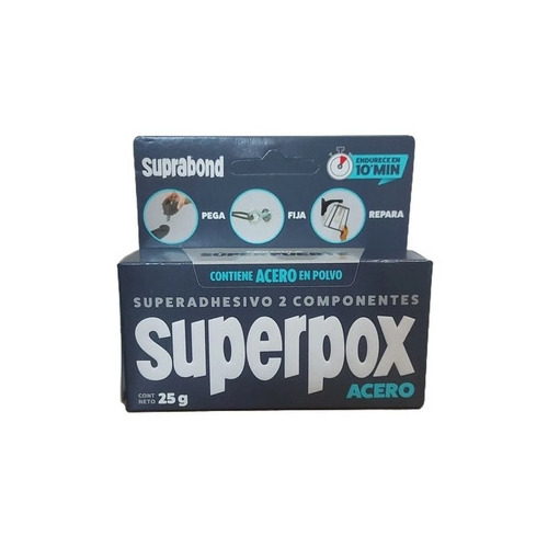 SUPERPOX SUPERADHESIVO ACERO ESTUCHE X 25 G