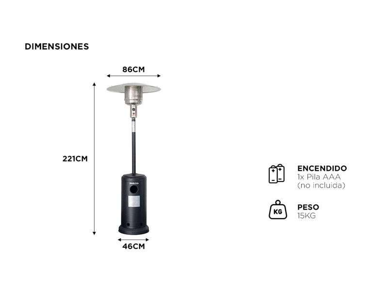 Calefactor Estufa Hongo de Exterior a Gas Philco Pzgb2022ap - Imagen 4