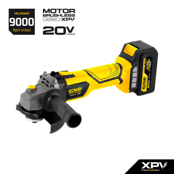 Amoladora Angular 115mm a Batería 20V Brushless - KONAN