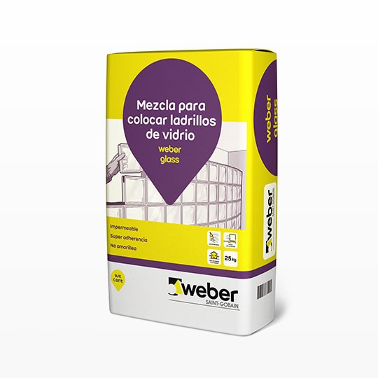WEBER GLASS 25 KG  - BLANCO - PEGAMENTO PARA LADRILLOS DE VIDRIO