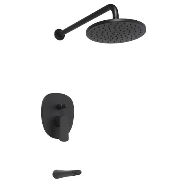 0106/B5 Puelo NEGRO – Juego monocomando para bañera y ducha