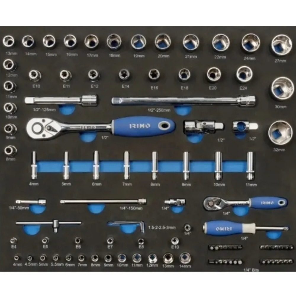 CARRO DE 7 CAJONES CON 219 HERRAMIENTAS EN FOAM AZUL - FOAM 4 - Imagen 7