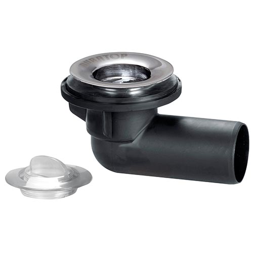 Sopapa bañera horizontal cromo 40MM NEGRO - DURATOP