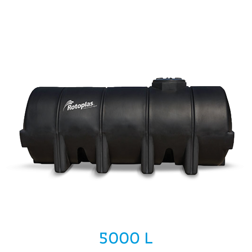 Tanque Horizontal 5000 Litros - Rotoplas - Negro  - Rompeolas, Químicos y Transporte