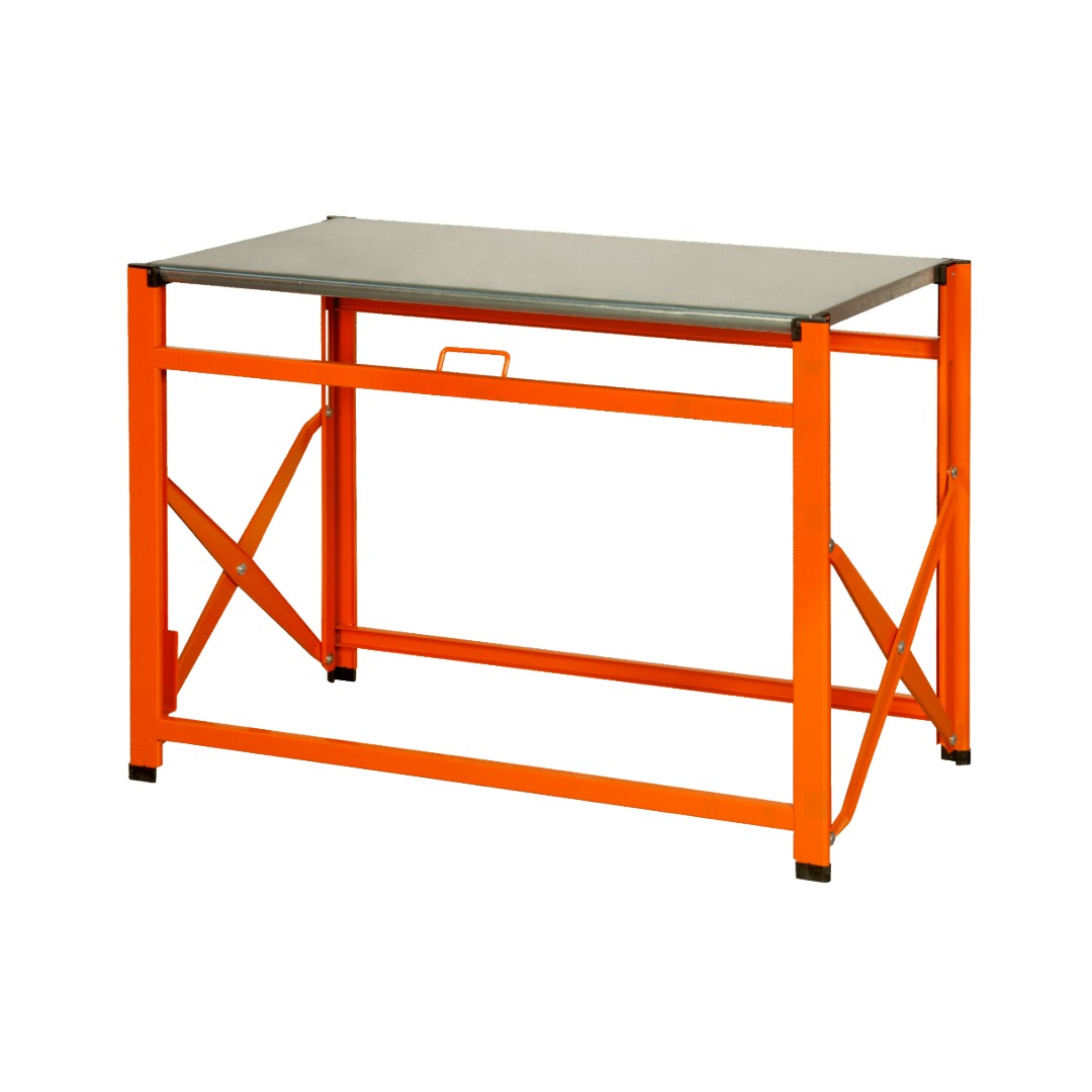 Banco/Mesa de trabajo plegable con encimera galvanizada de 840 mm x 510 mm x 1200 mm - BAHCO 1495FWB120TS