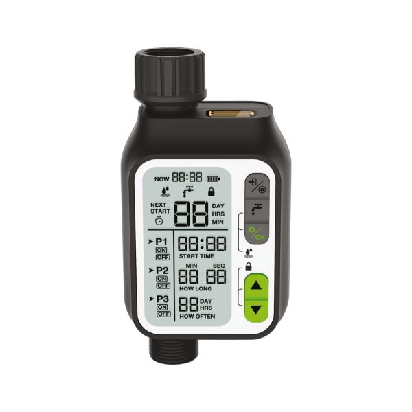 Timer / Temporizador Digital para Riego con Sensor de Lluvia 3/4" y 1/2"