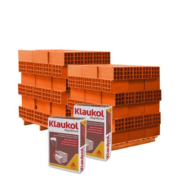 COMBO Ladrillos 18x18x33 (180u) + 2 Bolsas de Klaukol Rapibrick 25kg Pegamento - Combo de construcción
